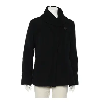 Giorgio Armani Black Quilted Oversized Collar Zip Front Jacket