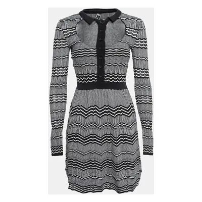 M Missoni Black/White Patterned Knit Mini Dress