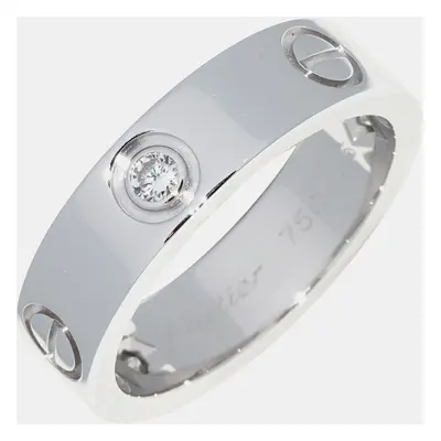 Cartier 18K White Gold and Diamond Love Band Ring EU