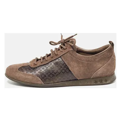 Louis Vuitton Brown Canvas and Suede Low Top Sneakers Size