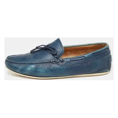 Tod's Blue Leather Bow Slip-On Loafers Size 42.5