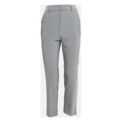 Ganni Grey Stretch Crepe Formal Trousers