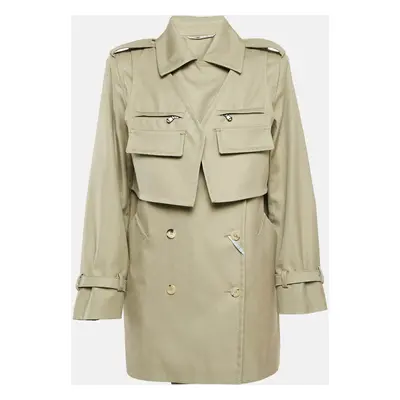 Max Mara Sfilata Khaki Green Gabardine Double Breasted Peonie Jacket