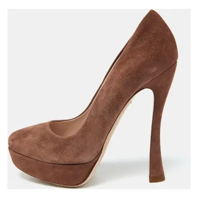 Miu Miu Brown Suede Platform Pumps Size