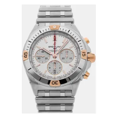 Breitling Silver Stainless Steel Chronomat IB0134101G1A1 Automatic Chronograph Men's Wristwatch 