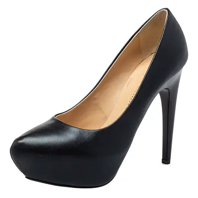 Giuseppe Zanotti Black Leather Platform Pumps Size 36.5