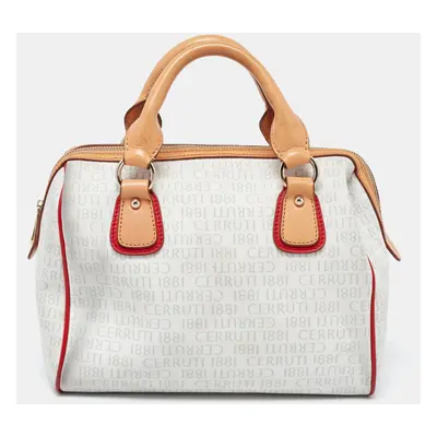 Cerruti Multicolor Signature Coated Canvas and Leather Bag