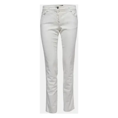 Roberto Cavalli White Patterned Denim Stitch Detailed Jeans Waist 30"