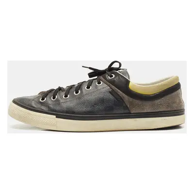 Louis Vuitton Multicolor Damier Canvas and Suede Graphite Low Top Sneakers Size