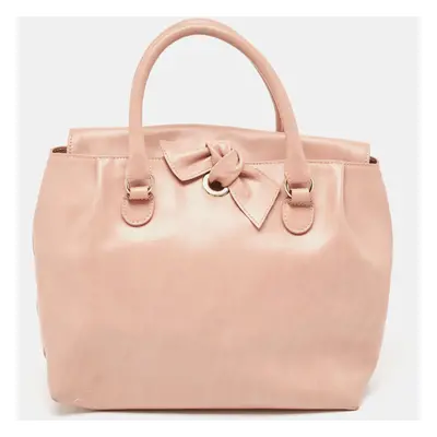 RED Valentino Old Rose Leather Bow Tote