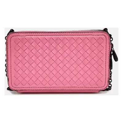 Bottega Veneta Pink Intrecciato Leather Camera Bag