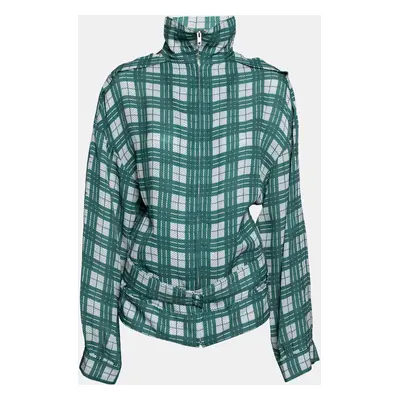 Joseph Green Check Canvas Silk Zip-Up Royce Jacket