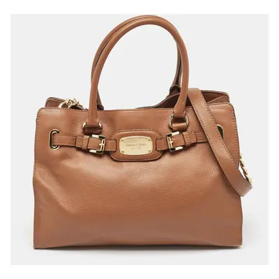 Michael Kors Brown Leather Hamilton Tote