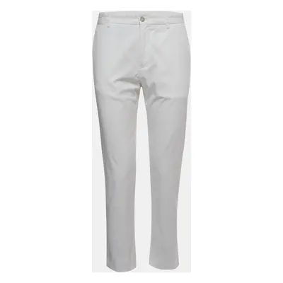 Dolce & Gabbana White Cotton Straight Fit Trousers