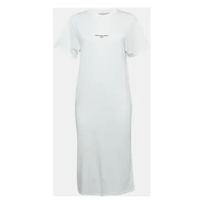 Stella McCartney White Logo Print Conn Jersey T-Shirt Dress