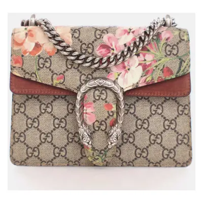 Gucci Beige/Red Canvas and Suede Mini Dionysus Blooms Shoulder Bag