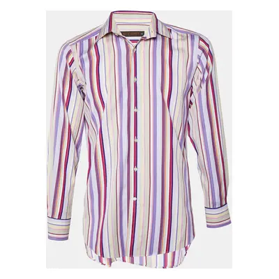 Etro Multicolor Printed Cotton Striped Button Front Shirt