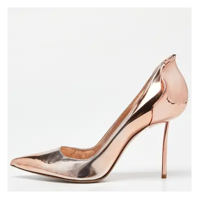 Le Silla Rose Gold Leather Petalo Pumps Size