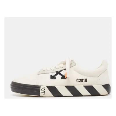 Off-White White Canvas and Suede Vulc Lace Up Sneakers Size