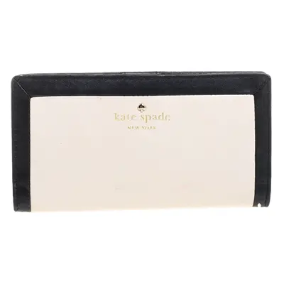 Kate Spade Pink/Black Leather Long Bifold Wallet