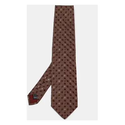 Gucci Maroon Jacquard Silk Classic Tie