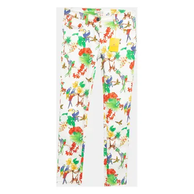 Etro White Jungle Print Denim Skinny Jeans Waist 27''