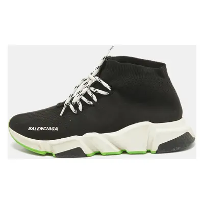 Balenciaga Black Fabric Speed 2.0 High Top Sneakers Size