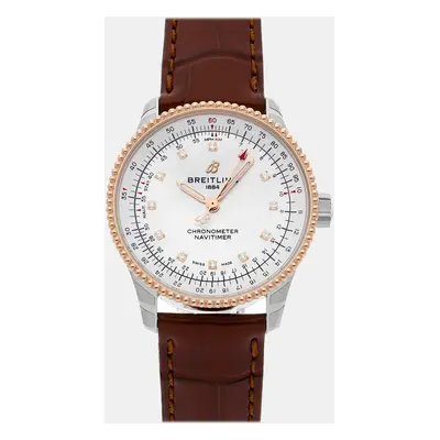 Breitling White Mother of pearl Stainless Steel Navitimer U17395211A1P2 Automatic Women's Wristw