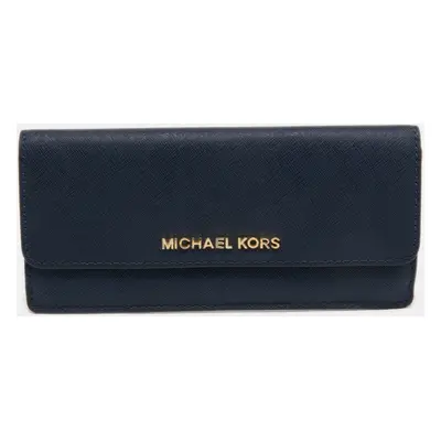 Michael Kors Blue Leather Jet Set Travel Wallet