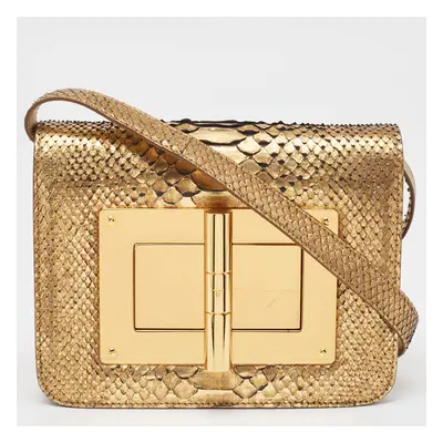 Tom Ford Gold Python Small Natalia Crossbody Bag