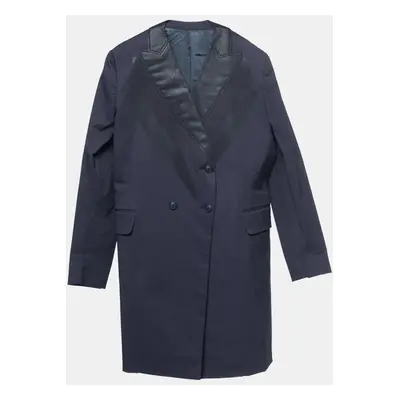 Bottega Veneta Dark Blue Crepe Double Breasted Blazer