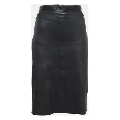 Givenchy Black Leather Zip-Up Skirt