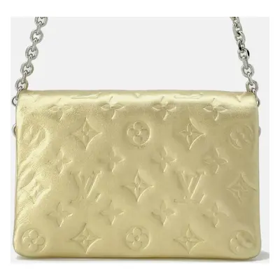 Louis Vuitton Gold Monogram Lamb Leather Pochette Coussin