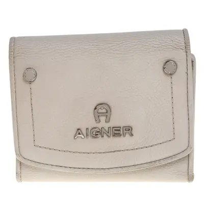 Aigner Grey Leather Trifold Wallet