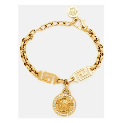 Versace Medusa Greca Crystals Gold Tone Bracelet