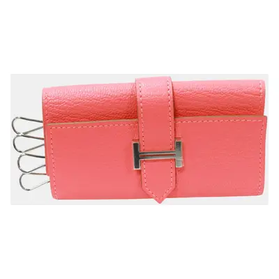 Hermes Chevre Key Case Rose Lipstick Pink Leather