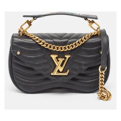 Louis Vuitton Black Quilted Leather New Wave Chain MM Bag