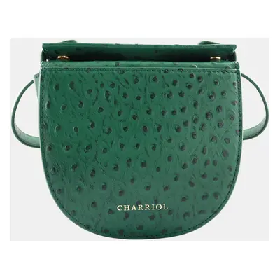 Charriol Green Leather Passion Ostrich Crossbody