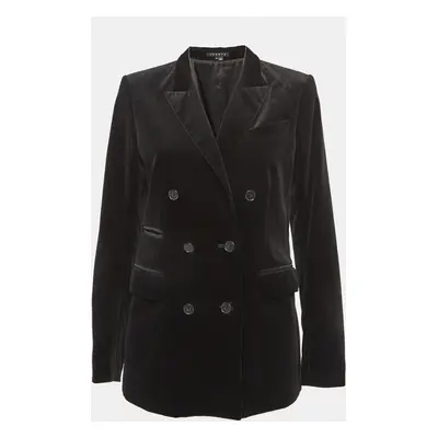 Theory Black Velvet Double Breasted Blazer