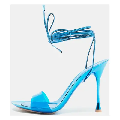 Gianvito Rossi Blue PVC and Leather Spice Sandals Size