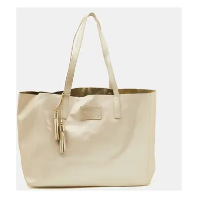 Michael Kors Gold Faux Leather Shopper Tote