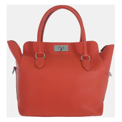 Hermes Red Orange Swift Calfskin Toolbox Bag