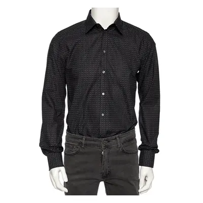 Dolce & Gabbana Black Patterned Cotton Gold Label Shirt