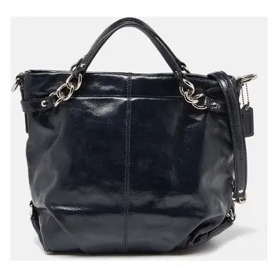 Coach Blue Patent Leather Brooke Hobo