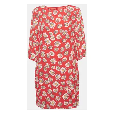 Boutique Moschino Pink Daisy Print Georgette Mini Dress