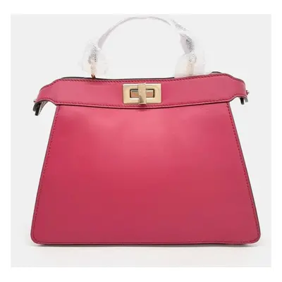 Fendi Hot Pink Leather Small Peekaboo ISeeU Tote Bag