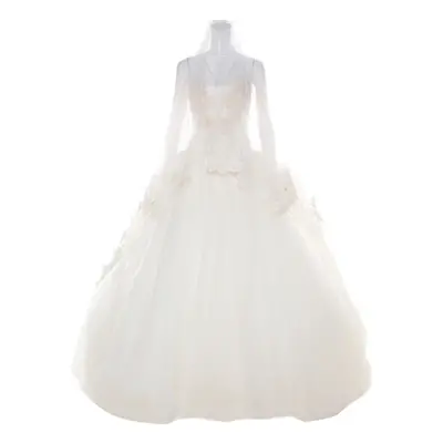 Vera Wang Cream Bead Embellished Silk Layered Tulle Gown