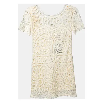 Sea Cream Battenburg Lace Shift Dress