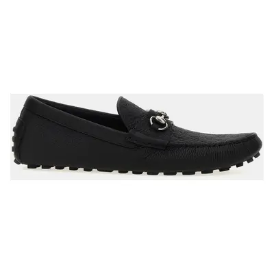 Gucci Black GG Embossed Morsetto Loafers EU