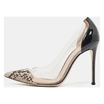 Gianvito Rossi Multicolor Python Leather and PVC Plexi Pumps Size